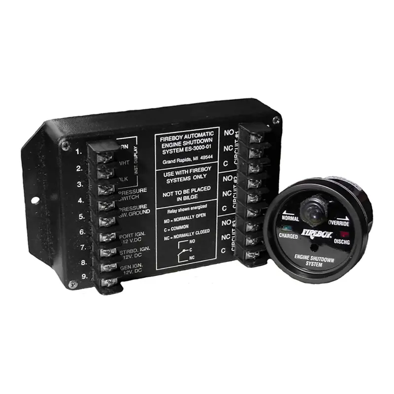 Fireboy-Xintex Es-5000-01 Engine Shutdown System – 5-Circuit Control With 20A Relays And Round Display 1