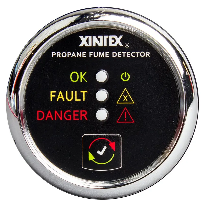 Fireboy-Xintex Propane Fume Detector With Plastic Sensor Only – Chrome Bezel Display [P-1C-R] 1