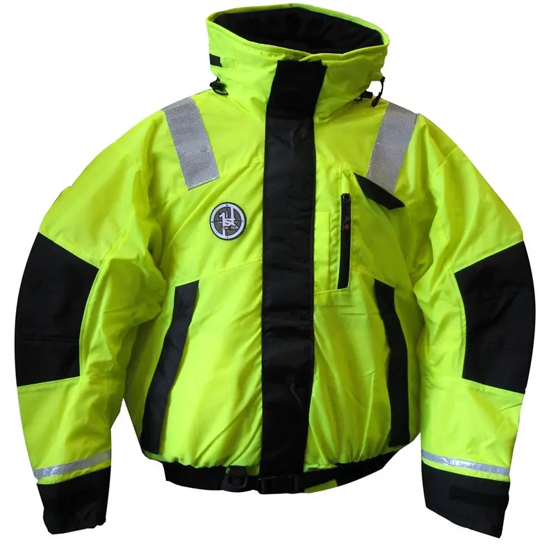 First Watch Ab-1100 High-Visibility Yellow/Black Flotation Bomber Jacket – Small 1