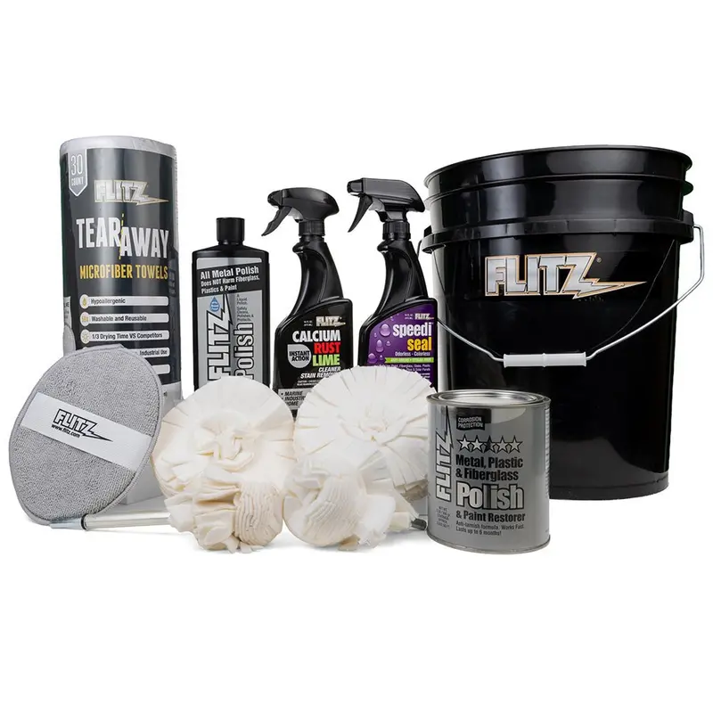 Flitz 5-Gallon Black Bucket Detailing Kit – Professional-Grade Marine & Auto Care Bundle 1