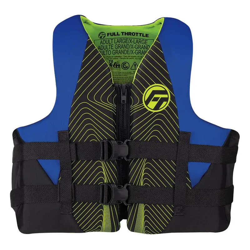 Full Throttle Adult Rapid-Dry Life Vest – L/Xl, Blue/Black Pattern 1
