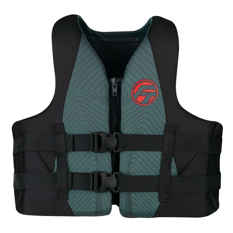 Full Throttle Adult Rapid-Dry Pfd – 2Xl/4Xl, Grey/Black Design 1