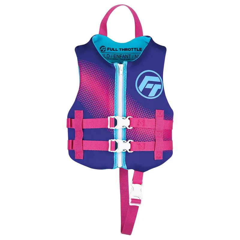 Full Throttle Child Rapid-Dry Life Vest – Purple Theme 1
