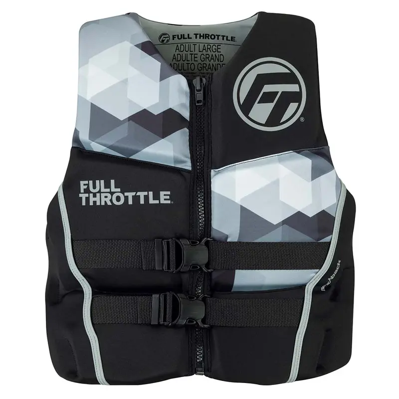 Full Throttle Men’S Rapid-Dry Flex-Back Life Jacket – Xl, Black/Grey Colorway 1