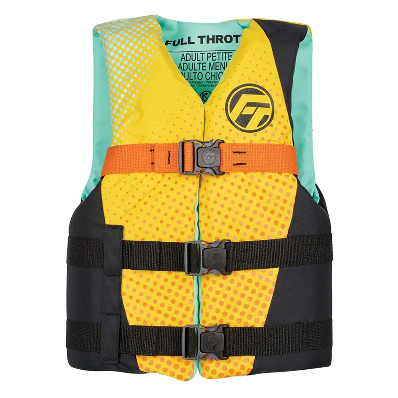 Full Throttle Teen Nylon Life Vest – Yellow/Black Youth Pfd 1