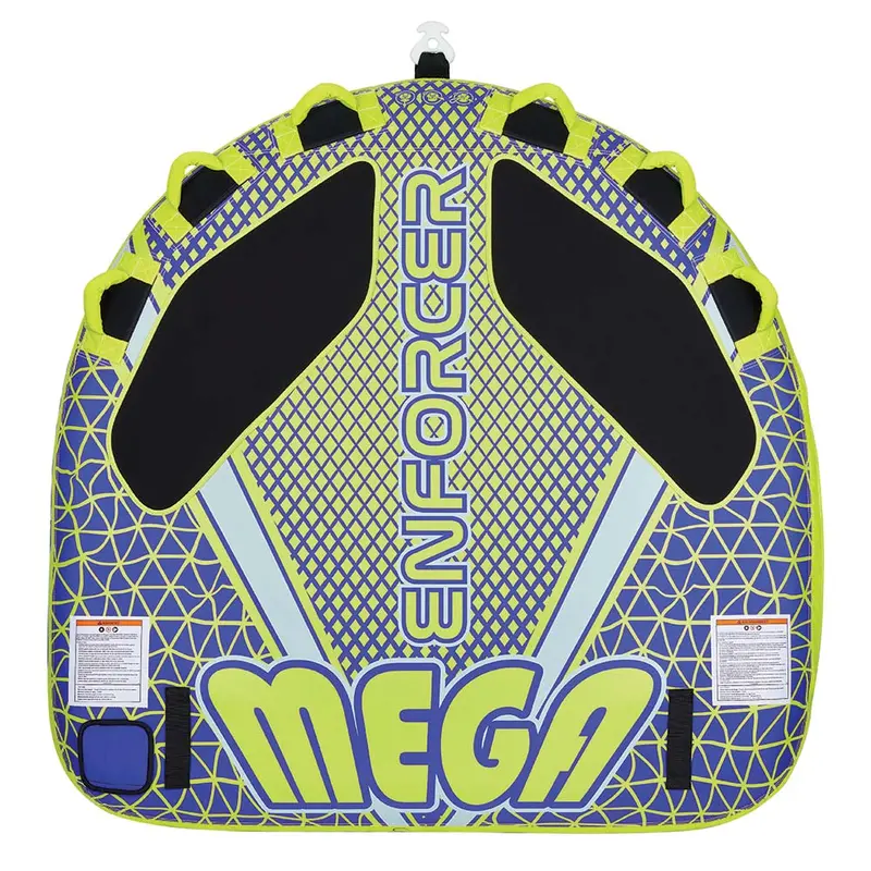Full Throttle Three-Rider Mega Enforcer Towable Tube – Bold Yellow Design 1