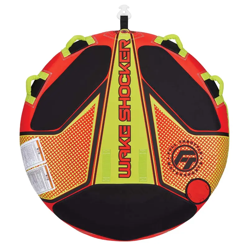 Full Throttle Two-Rider Wake Shocker Inflatable Towable Tube – Vibrant Red 1