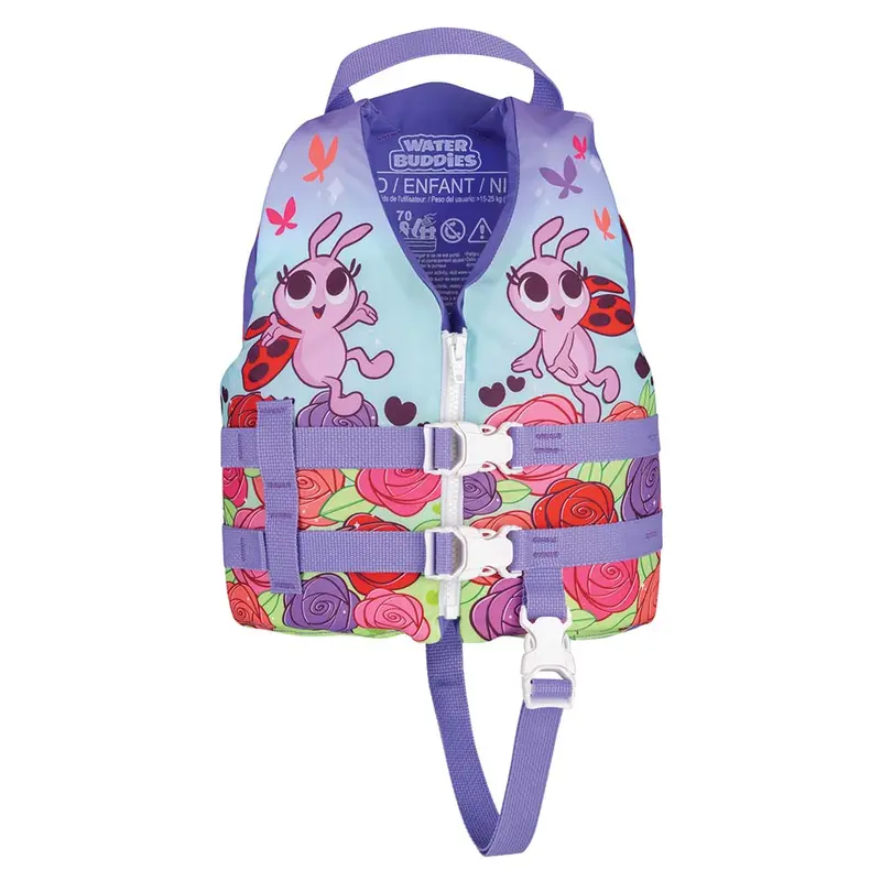 Full Throttle Water Buddies Child Life Vest – Ladybug Print, 30–50 Lbs, Uscg-Approved 1