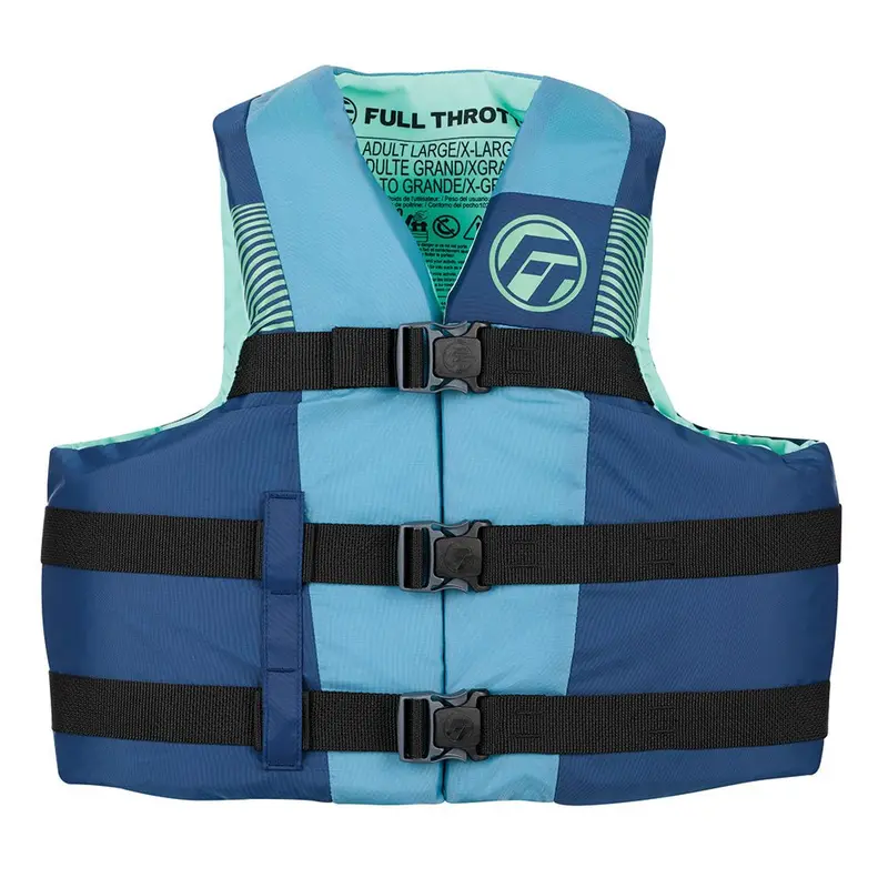 Full Throttle Youth Nylon Life Jacket – Blue/Black Design 1