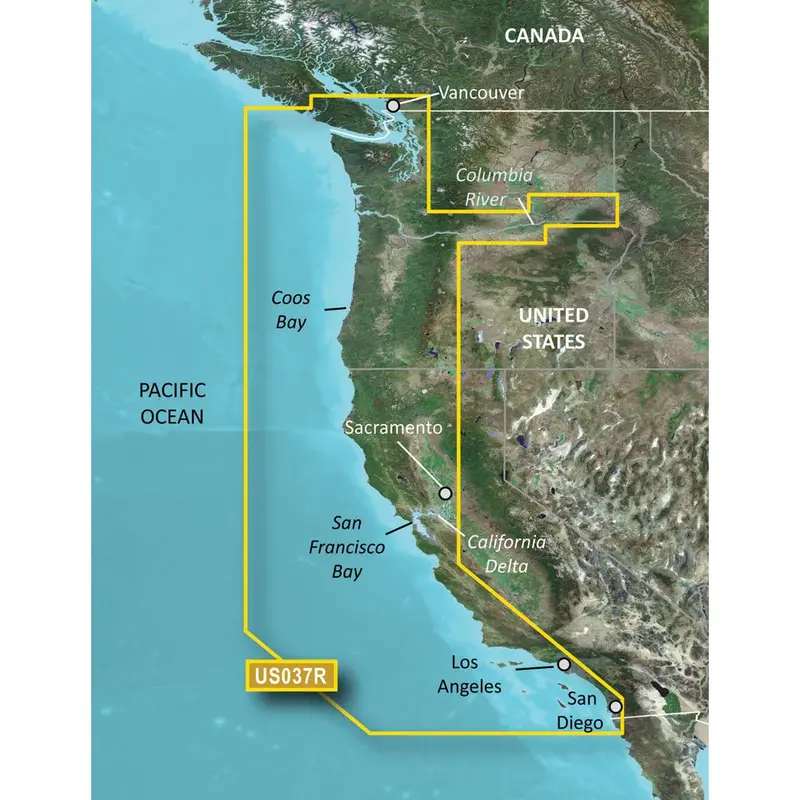 Garmin Bluechart G3 Vision Hd Marine Chart: Vancouver To San Diego – Microsd/Sd Card (Vus037R) 1