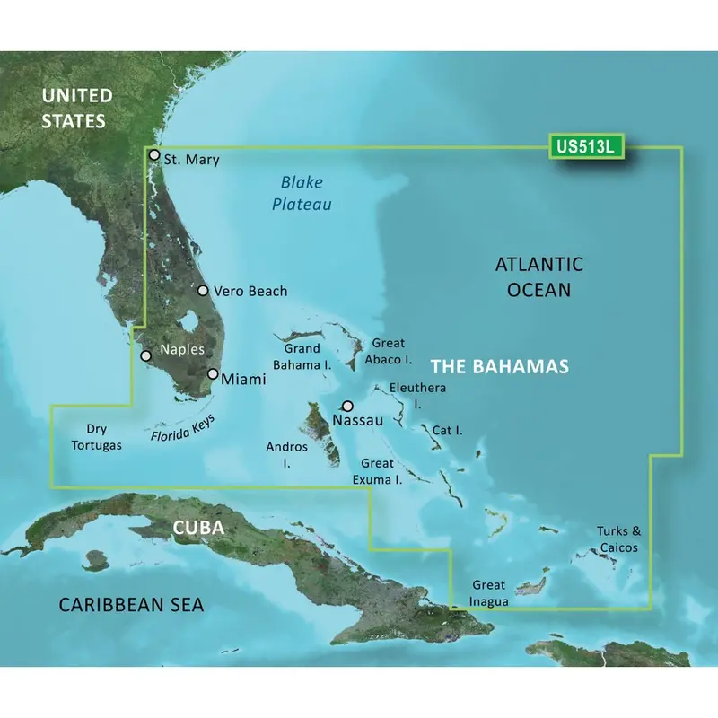 Garmin Bluechart G3 Vision Hd Microsd Card – Jacksonville To Bahamas (Vus513L) – 010-C0742-00 1