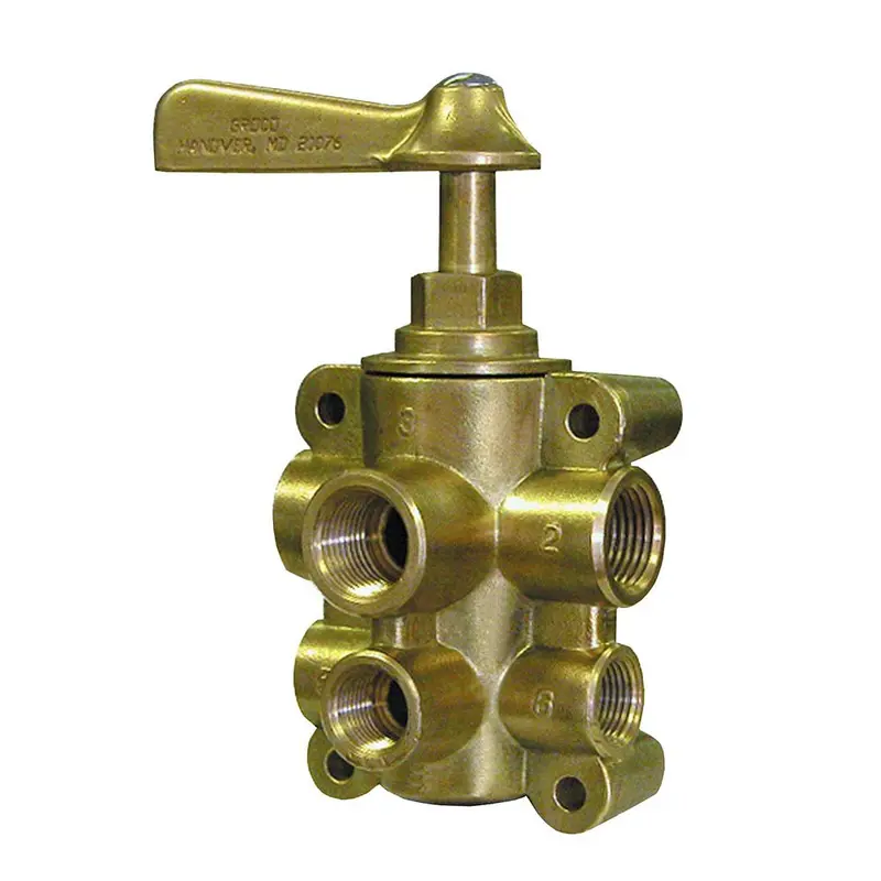 Groco 6-Port Bronze Fuel Selector Valve – 1/2" Npt Main, 3/8" Npt Return 1