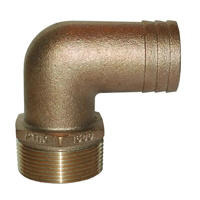 Groco Bronze 90° Hose Adapter: 1/2-Inch Npt To 1/2–5/8-Inch Id Hose 1