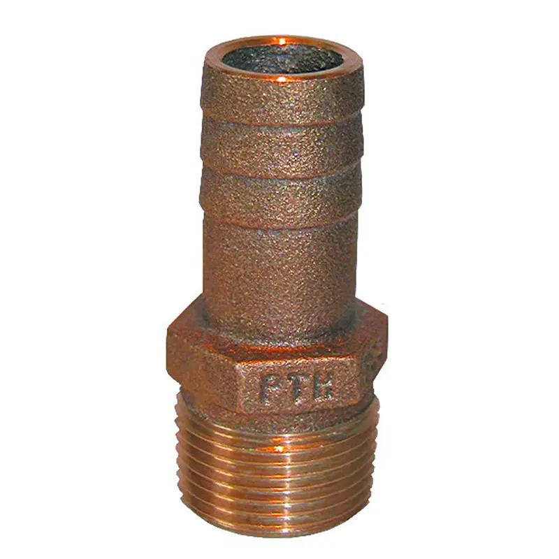Groco Bronze Straight Pipe-To-Hose Fitting: 1/2" Npt To 1/2" Or 5/8" Id [Pth-5062] 1
