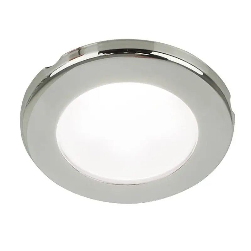 Hella Marine Euroled 75 Screw-Mount Downlight – 3-Inch Round, White Led, Stainless Steel Rim, 12V 1