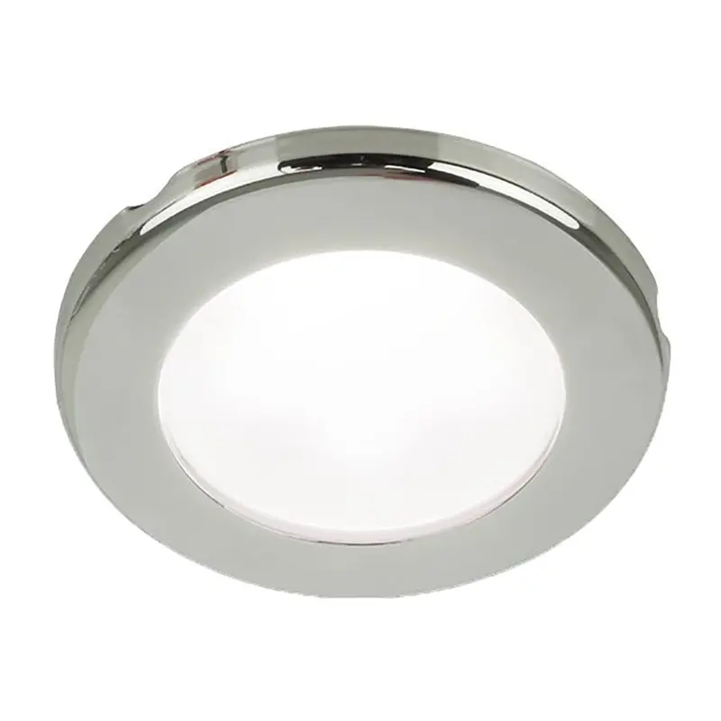 Hella Marine Euroled 75 Screw-Mount Downlight – 3-Inch Round, White Led, Stainless Steel Rim, 24V 1