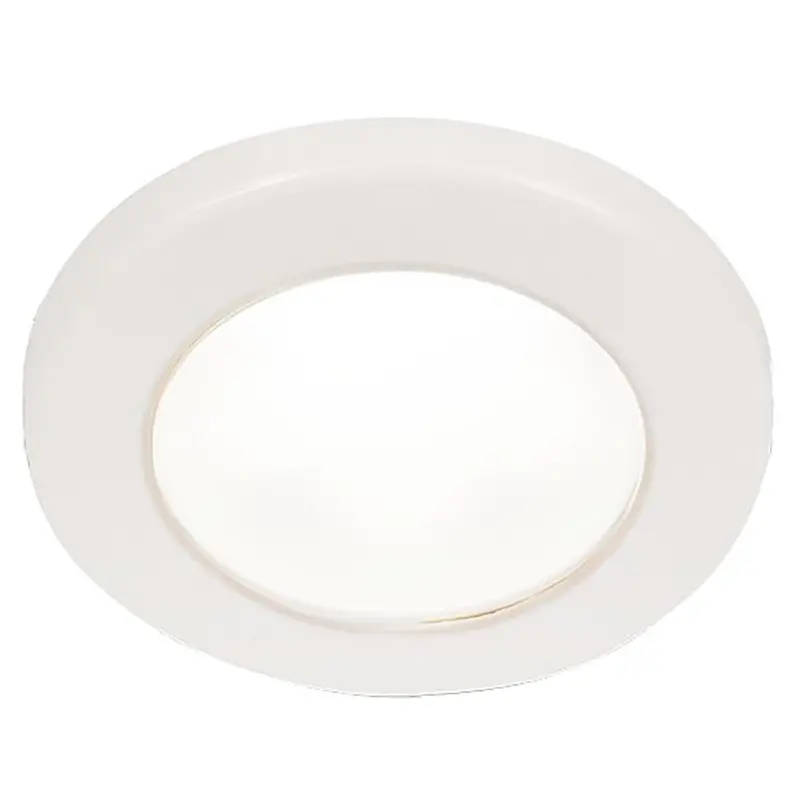 Hella Marine Euroled 75 Screw-Mount Downlight – 3-Inch Round, White Led, White Plastic Rim, 12V 1