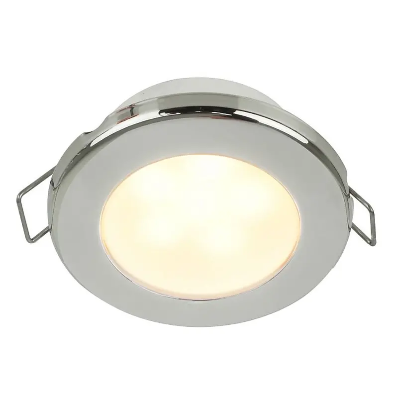 Hella Marine Euroled 75 Spring-Mount Downlight – 3-Inch Round, Warm White Led, Stainless Steel Rim, 24V 1