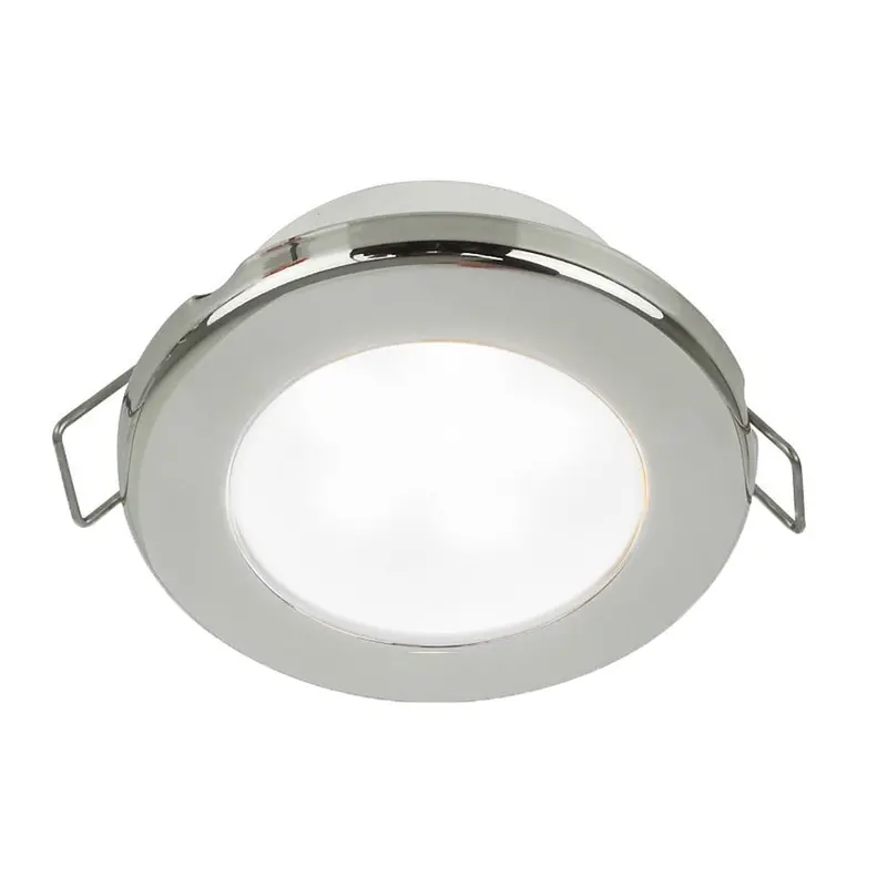Hella Marine Euroled 75 Spring-Mount Downlight – 3-Inch Round, White Led, Stainless Steel Rim, 12V 1