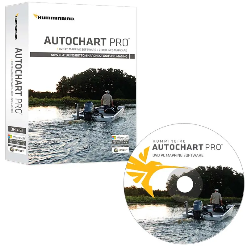 Humminbird Autochart Pro Mapping Software For Pc With Zero Lines Chart Card [600032-1] 1