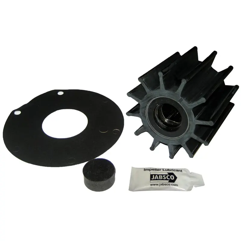 Jabsco 12-Blade Neoprene Impeller Kit – 3 Inch Diameter With Plastic Insert & Double Flat Drive [17370-0001-P] 1