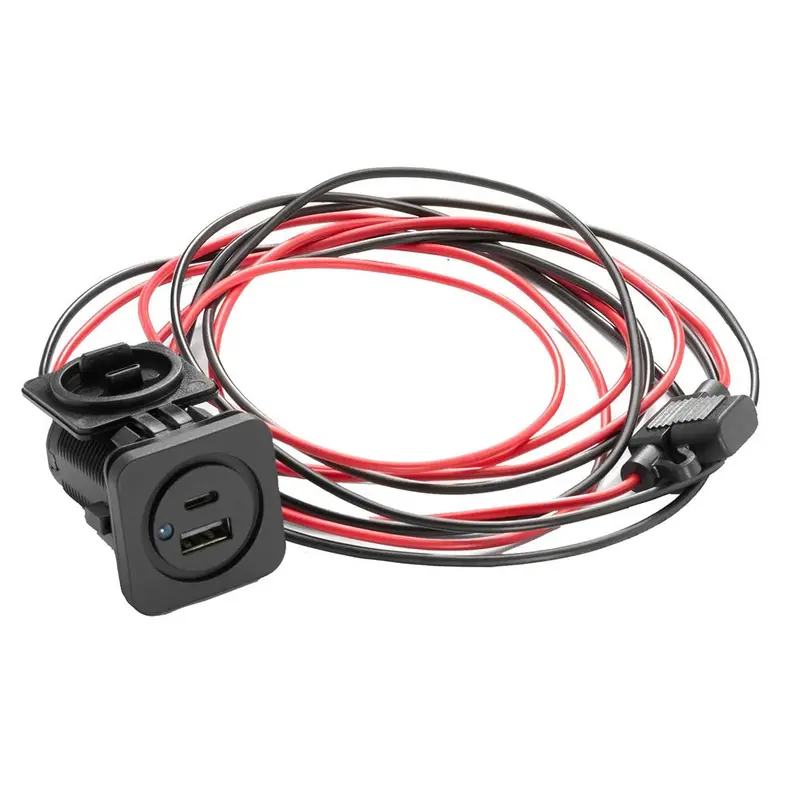 Jl Audio Dual-Port Usb Charging Jack For Panel Installation – Usb-C & Usb-A, Model Xmd-Usbca/Chg2X-Pnl (010-13623-00) 1