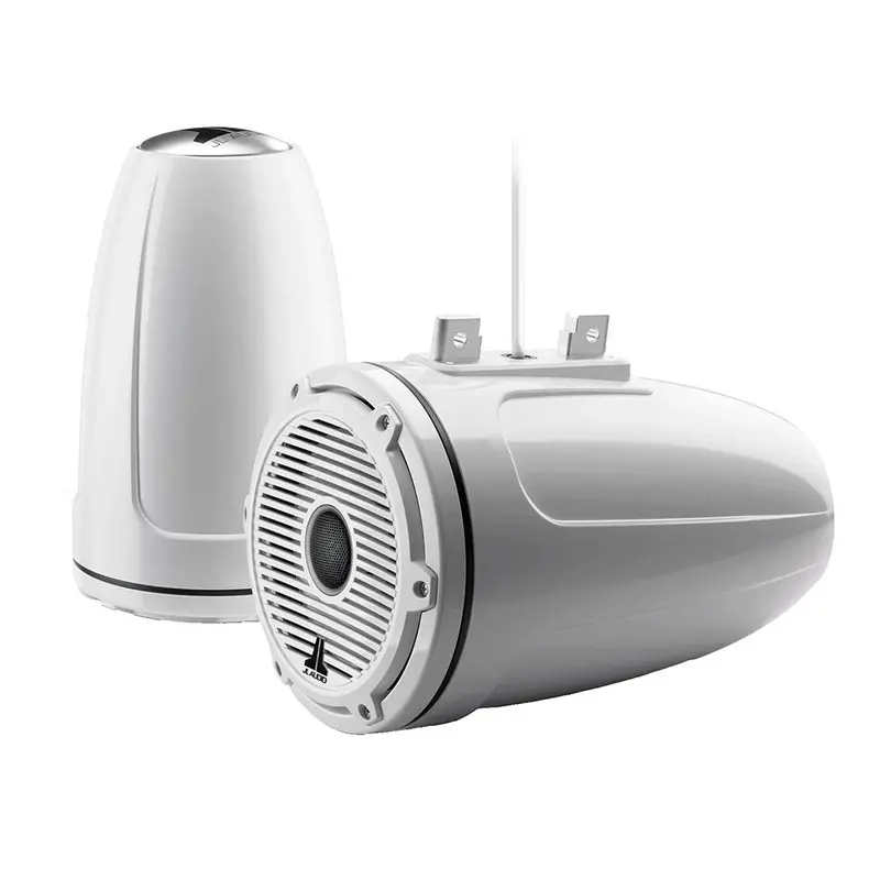 Jl Audio M6-770Etxv3-Gw-C-Gwgw 7.7" Enclosed Tower Coaxial System With Gloss White Classic Grille & Black Tweeter Mesh 1
