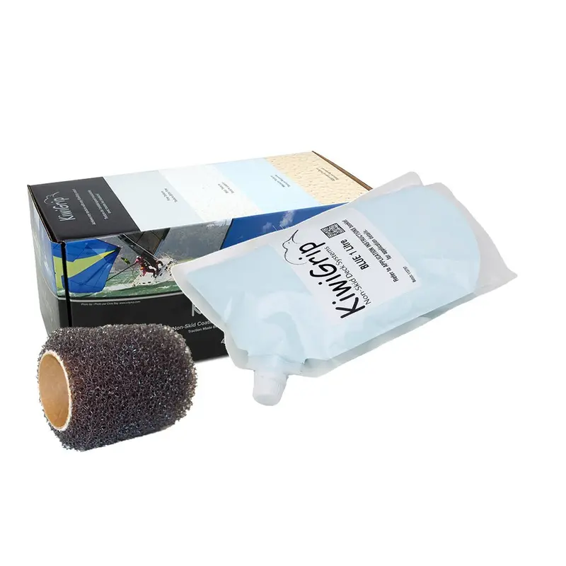 Kiwigrip Anti-Slip Coating Pouch – 1-Liter Blue Kit With 4-Inch Roller [Kg-1Bl-Pr] 1