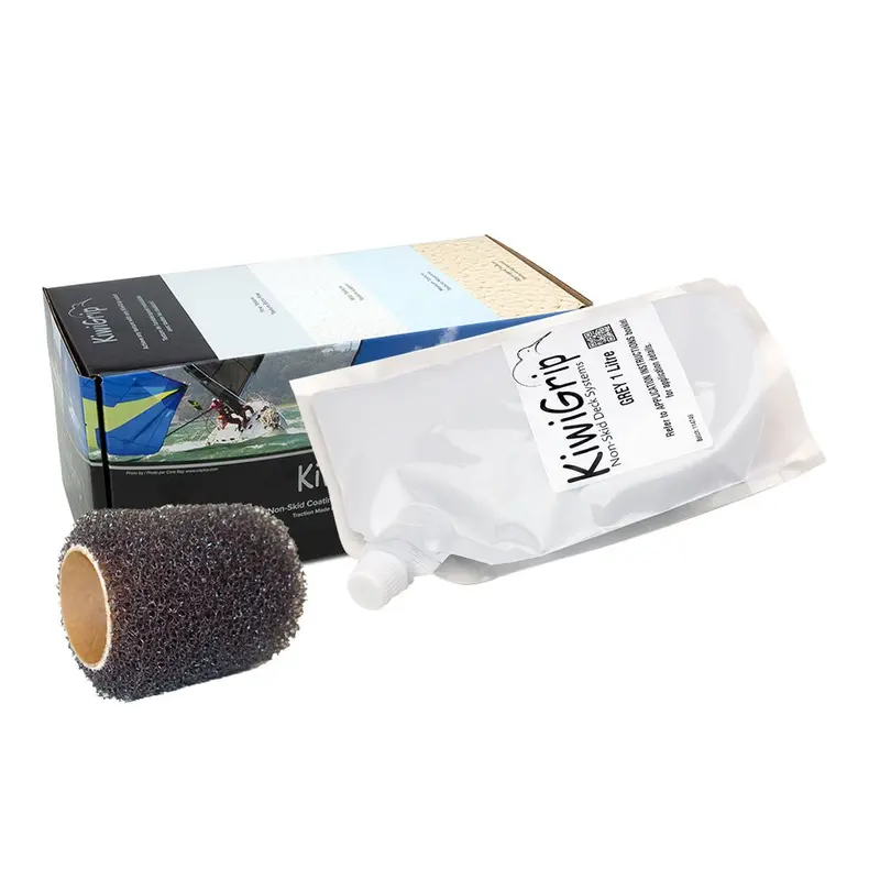 Kiwigrip Single-Liter Non-Skid Coating – Grey, With 4-Inch Roller 1