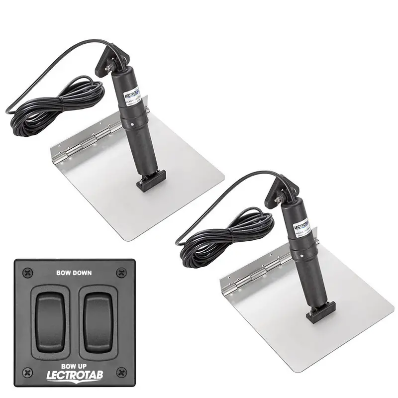 Lectrotab Xka Stainless Steel Trim Tab Kit With Rocker Switch – 12" X 24" 1