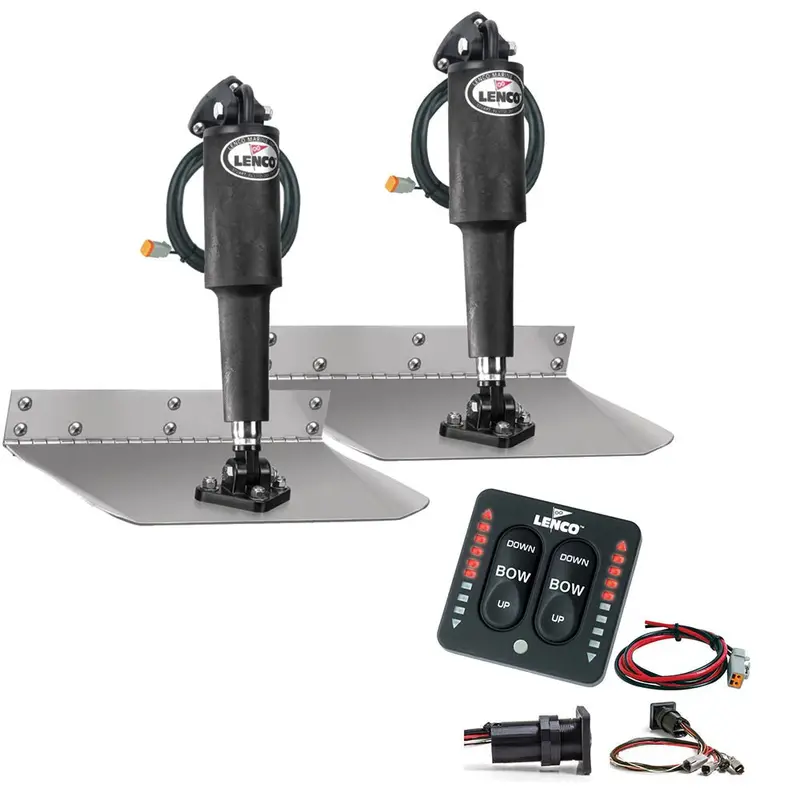 Lenco 9" × 12" Trim Tab Kit With Integrated Led Switch – 12V 1