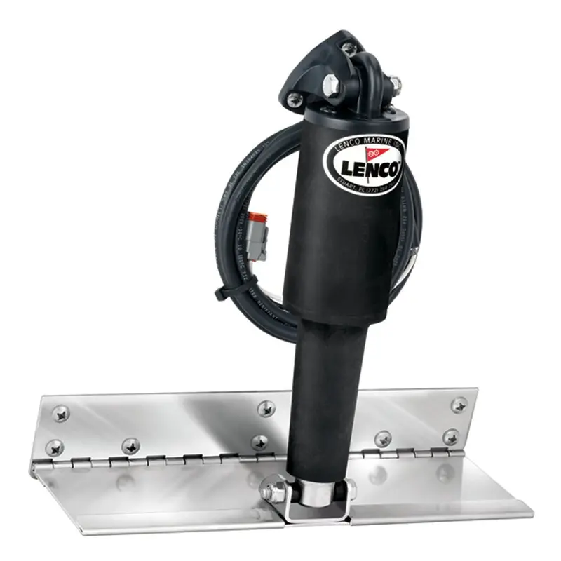 Lenco Compact 4-Inch By 12-Inch Trim Tab Kit – Electro-Polished, Short Actuator, 12V 1