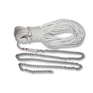 Lewmar Premium Anchor Rode – 15 Ft 1/4" Chain + 200 Ft 1/2" Rope + Shackle (215 Ft Total) 1
