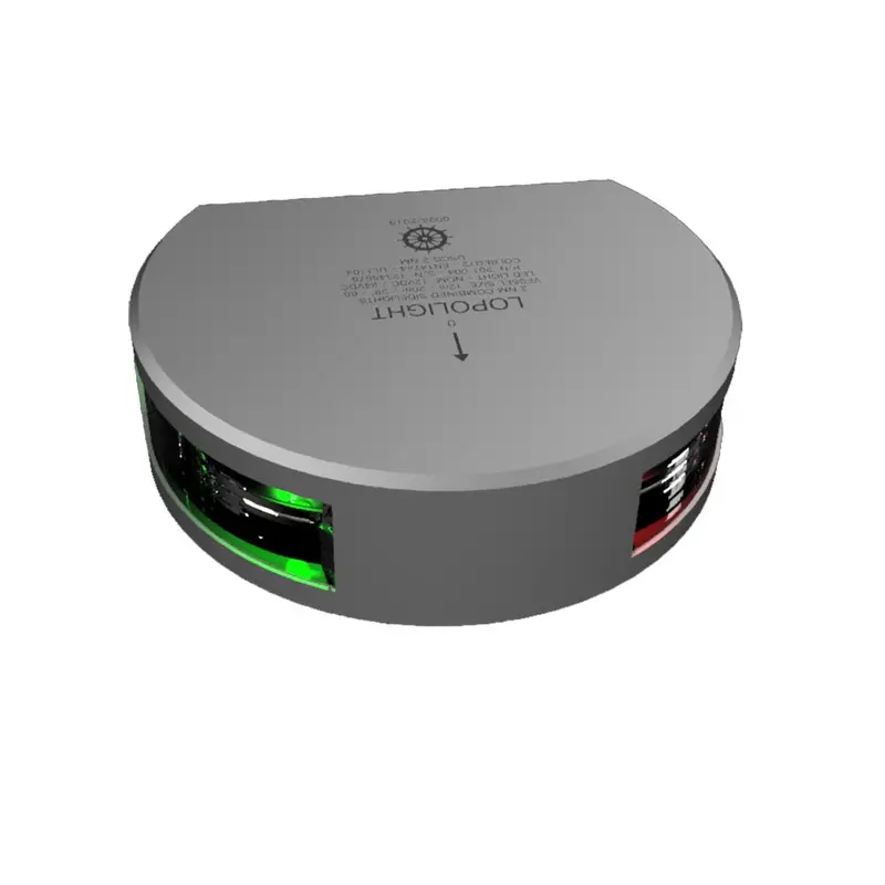 Lopolight 201-004 Dual Port/Starboard Sidelight — 2Nm Range, Vertical Mount, Red/Green Leds, Silver Housing 1