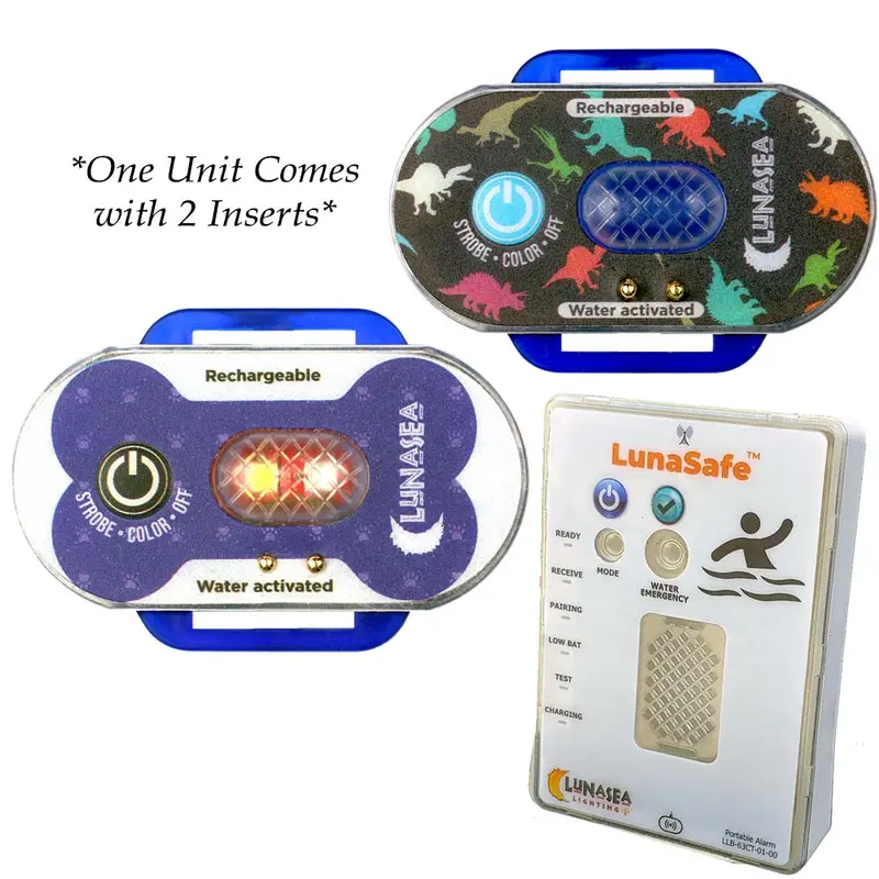Lunasea Water-Activated Safety Strobe Light For Children/Pets – Blue Case With Rf Transmitter & Receiver Kit [Llb-63Bb-F0-K2] 1