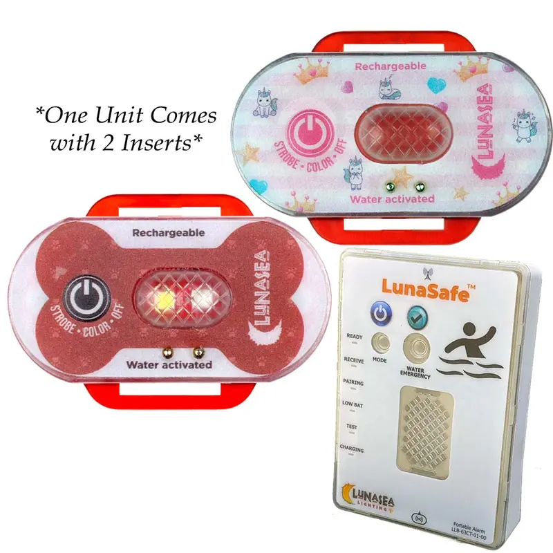 Lunasea Water-Activated Safety Strobe Light For Children/Pets – Red Case With Rf Transmitter & Receiver Kit [Llb-63Rb-E0-K1] 1