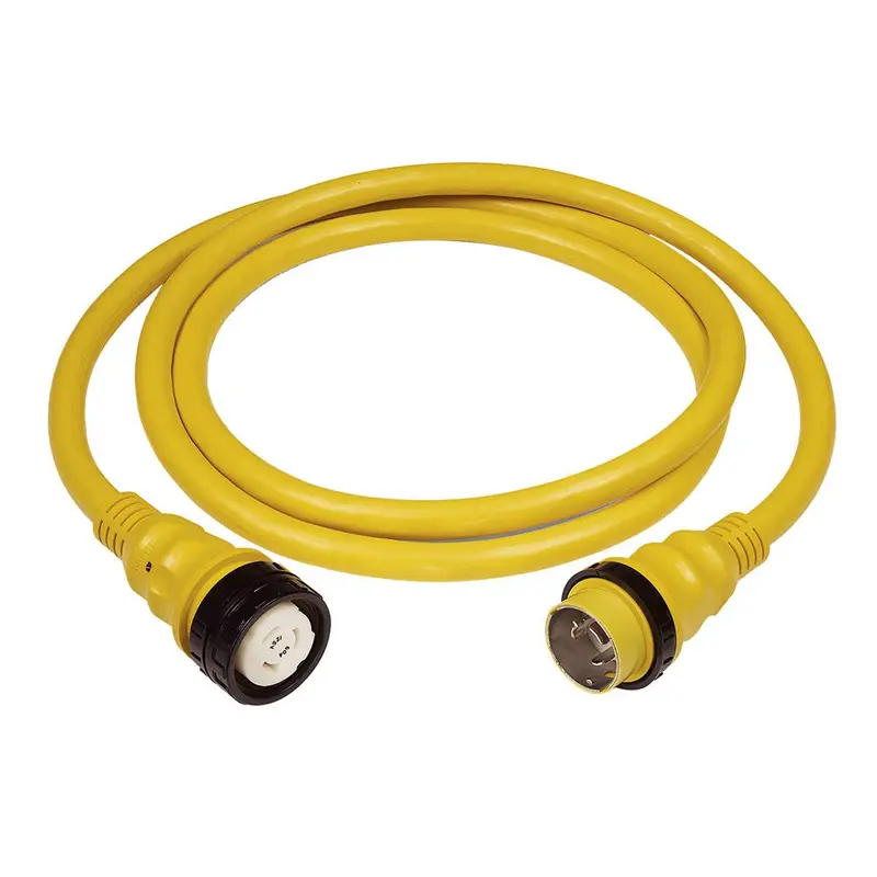 Marinco 50A 125V Shore Power Cord – 75-Foot Yellow Marine-Grade Cable 1