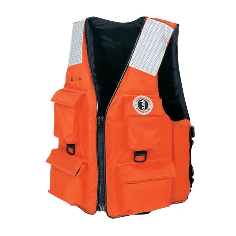 Mustang Mv3128T2-2-Xl-216 4-Pocket Flotation Vest – High-Visibility Orange, Xl 1