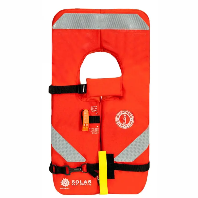 Mustang Solas Type I Adult Life Jacket – High-Visibility Orange 1