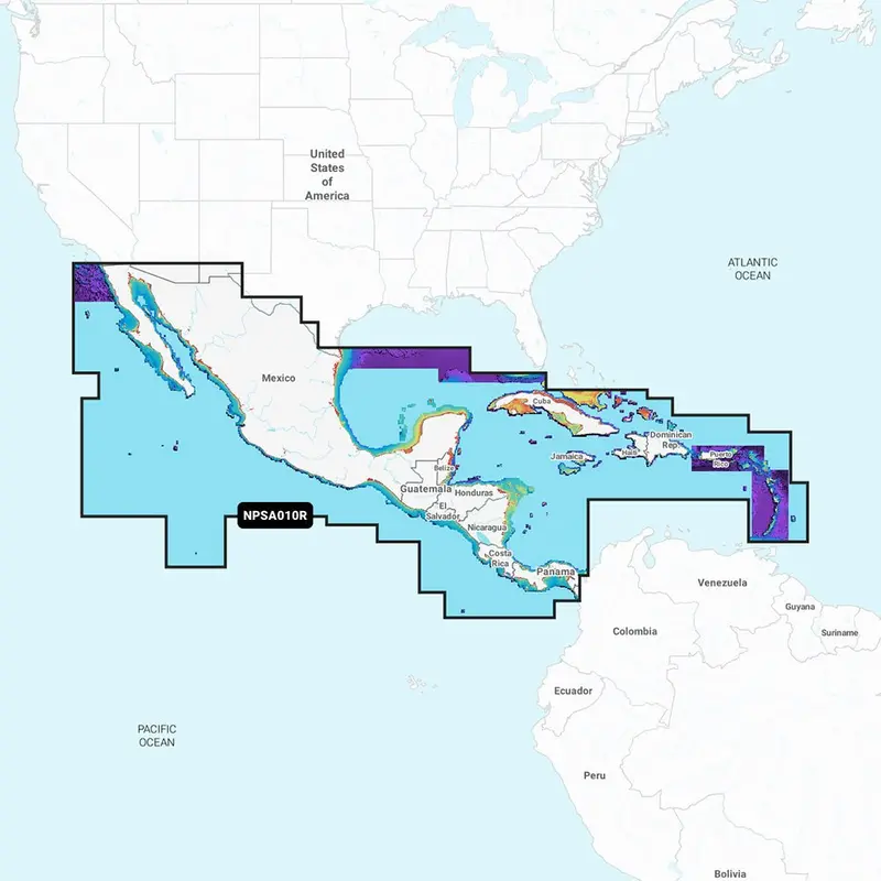 Navionics Platinum+ Chartplotter Map – Central America & Caribbean (Npsa010R) 1
