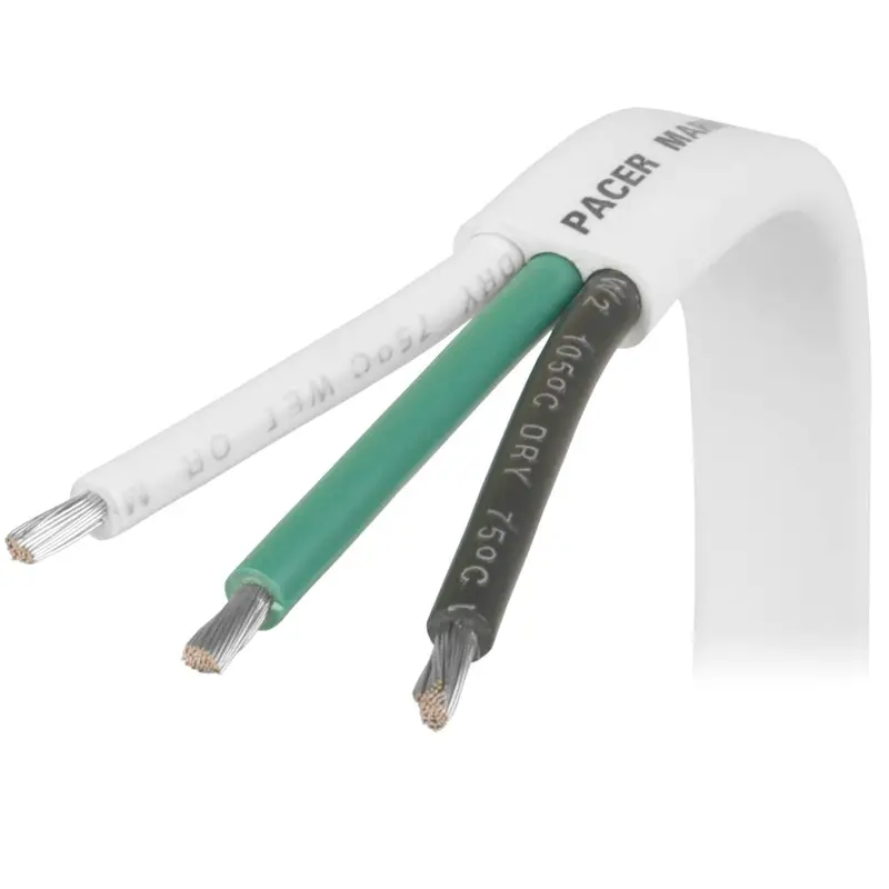 Pacer W6/3-50 6/3 Awg Triplex Cable – Black/Green/White – 50-Foot Spool 1