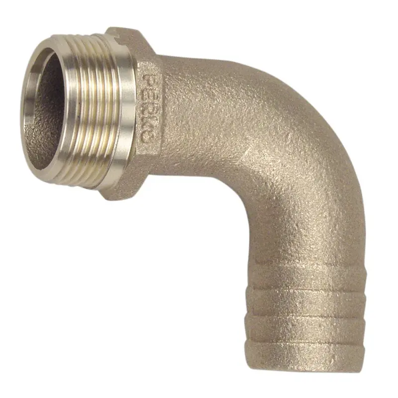 Perko 1-1/4" 90° Bronze Pipe-To-Hose Adapter – Domestic Marine Connector 1