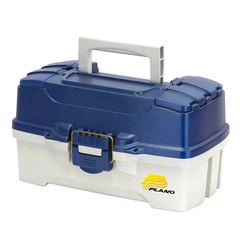 Plano Dual-Access 2-Tray Tackle Box – Blue Metallic With Off-White Accents 1
