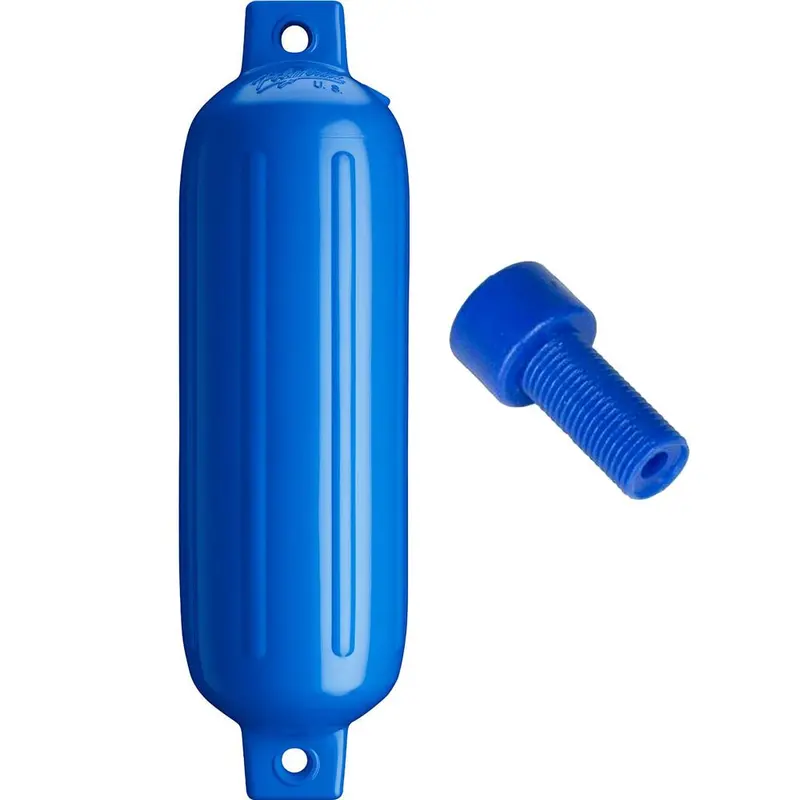Polyform G-3 Twin-Eye Marine Fender – 5.5" × 19", Blue With Integrated Air Adapter 1