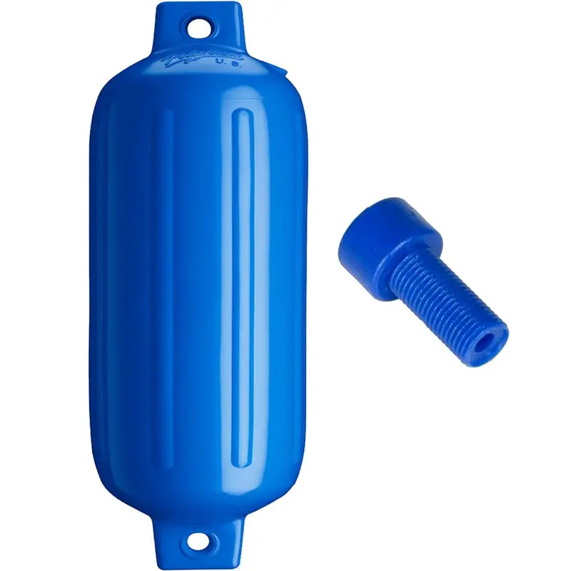 Polyform G-5 Twin-Eye Boat Fender – 8.8" X 26.8", Blue With Air Adapter 1