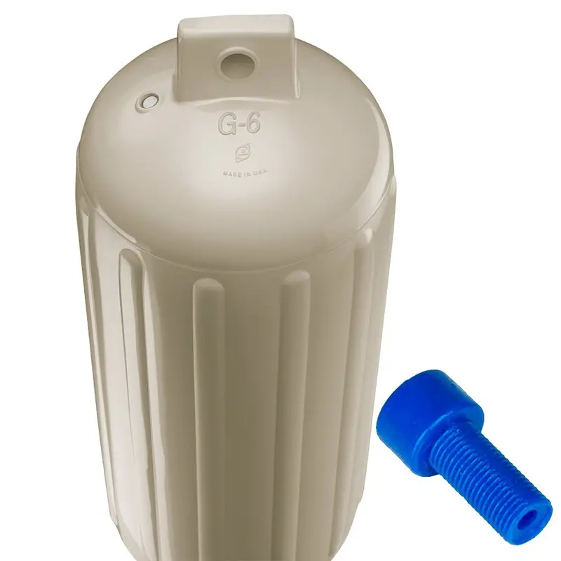 Polyform G-6 Sand W/Air Adapter Twin-Eye Fender – 11" X 30", Sand, Includes Air Valve Adapter 2