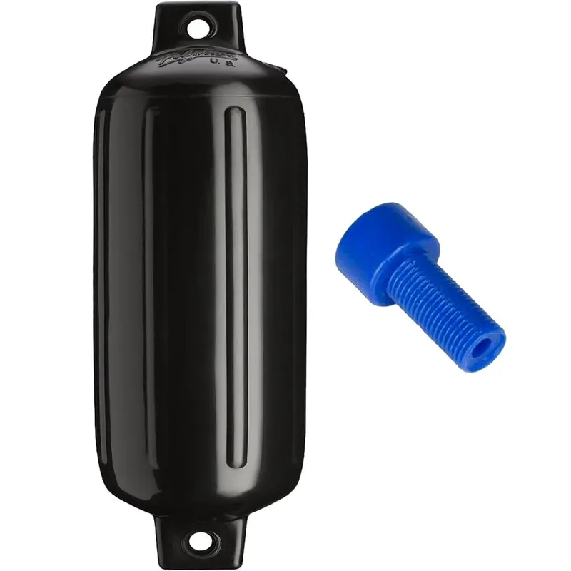 Polyform G-6 Twin-Eye Fender – 11" X 30", Black With Air Adapter 1