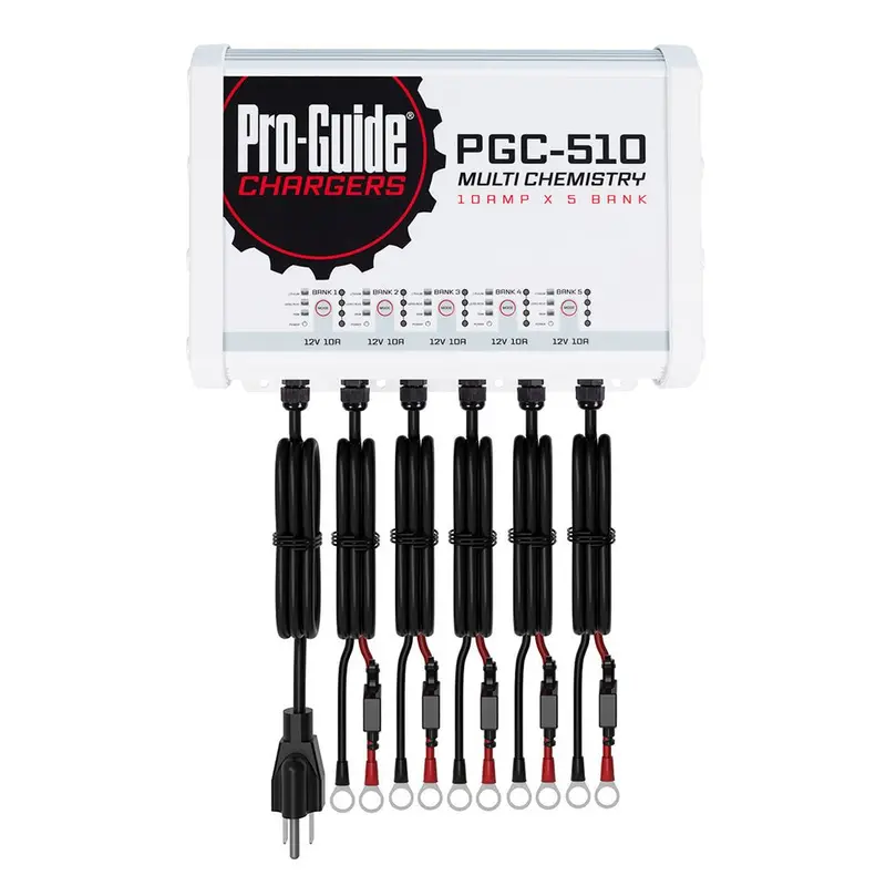 Pro-Guide Five-Bank 12V Onboard Battery Charger – 40-Amp Total Output [Pgc-510] 1
