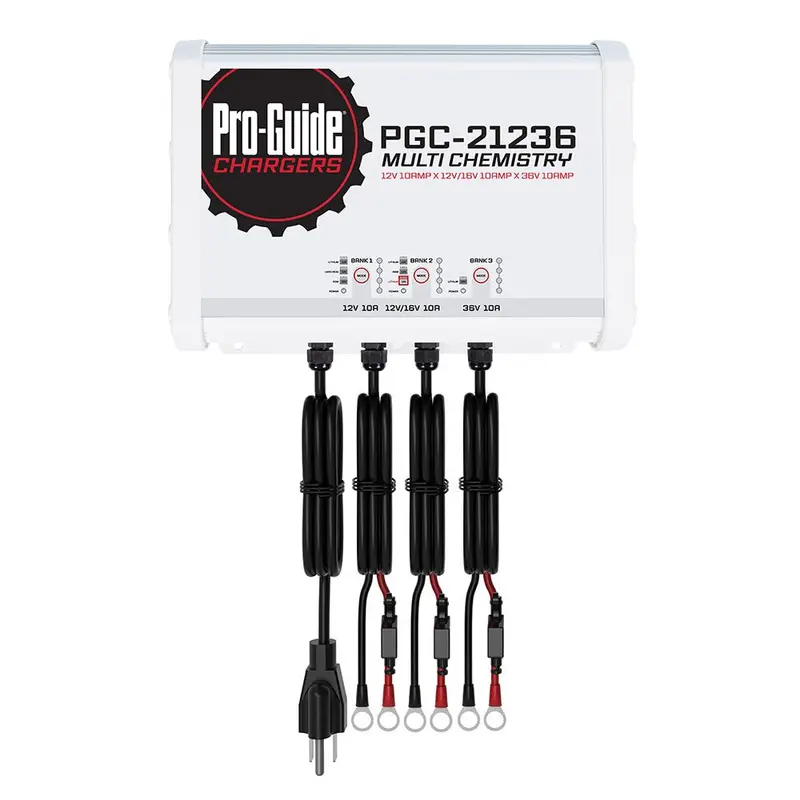 Pro-Guide Triple-Bank Onboard Battery Charger – 12V / 12–16V / 36V, 30-Amp Total [Pgc-21236] 1