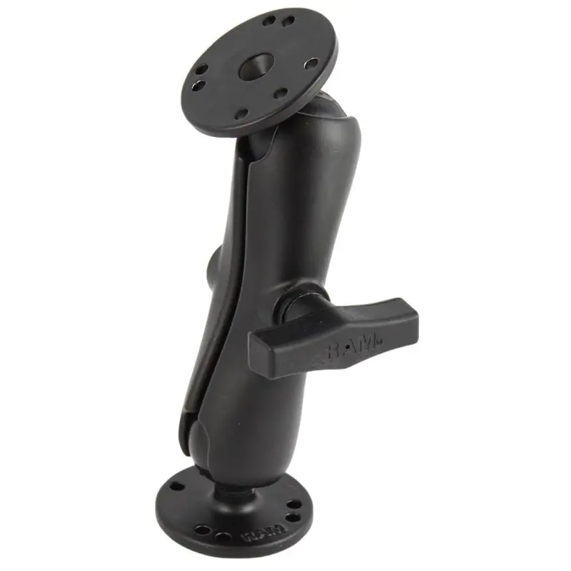 Ram 1.5" Ball Double Socket Arm With Dual 2.5" Round Bases (Amps Pattern) [Ram-101U] 1
